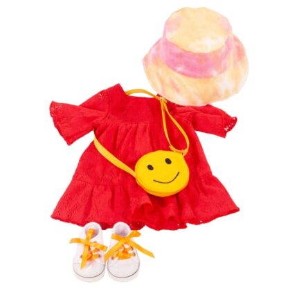 Rotes Kleid mit Hut